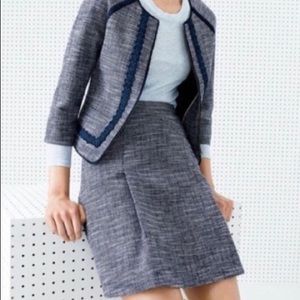 J. Crew Navy Tweed Skirt and Jacket Size 0